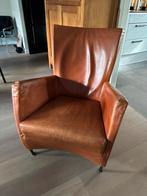 Windy fauteuil Montis cognac kleur, Gebruikt, Ophalen of Verzenden, 50 tot 75 cm, Leer