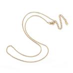 Stainless steel schakelketting goud 2x1.5mm met verlengketti, Overige materialen, Verstelbaar, Verzenden, Nieuw