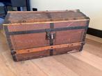Antieke houten reiskoffer / dekenkist, Gebruikt, Ophalen