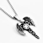 70cm x 3mm Ketting + Dolk-Engel Hanger + Zirkonia Unisex, Sieraden, Tassen en Uiterlijk, Kettingen, Birgitta-Gracht 33, 6465 EL Kerkrade, Nederland