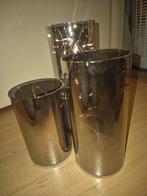 Sfeervolle zwarte vazen met lampjes, Huis en Inrichting, Woonaccessoires | Vazen, Ophalen of Verzenden, Zwart, Glas, Minder dan 50 cm