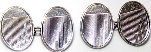 Schitterende Art Deco Zilver Jumelles Manchetknopen, Sieraden, Tassen en Uiterlijk, Antieke sieraden, Manchetknopen, Zilver, Verzenden