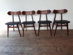 4 Vintage retro stoelen Louis van Teeffelen Webe jaren 60., Ophalen, Zwart, Hout, Zo goed als nieuw