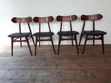 4 Vintage retro stoelen Louis van Teeffelen Webe jaren 60. beschikbaar voor biedingen