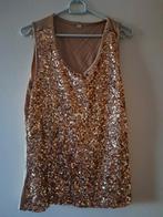 Glitter top goud mt., Ophalen of Verzenden, Zo goed als nieuw, Overige kleuren, Zonder mouw