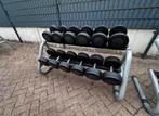 Technogym Dumbells 26kg t/m 42kg + Technogym Opbergrek, Ophalen, Gebruikt, Dumbbell