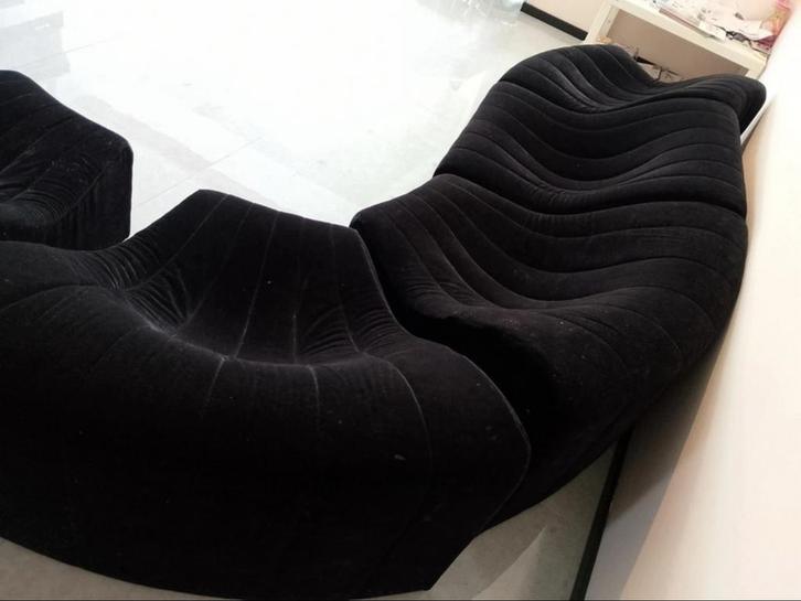 Zeldzame Steiner 5 modulair fluweel Kwok Hoi Chan (1970s), Huis en Inrichting, Banken | Bankstellen, Zo goed als nieuw, Vierpersoons of meer