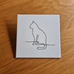 Tegeltje kat cat lijntekening lijn tekening, Ophalen of Verzenden, Minder dan 50 cm, Tekening, Minder dan 50 cm