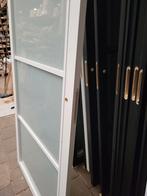 93x231,5cm binnendeur opdek L Staal look wit mat glas SK42, 80 tot 100 cm, 215 cm of meer, Glas, Binnendeur