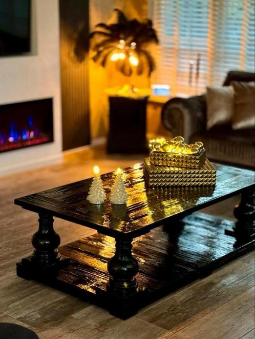 Zwarte salontafel, Huis en Inrichting, Tafels | Salontafels, Nieuw, Minder dan 50 cm, 50 tot 100 cm, Rechthoekig, Ophalen