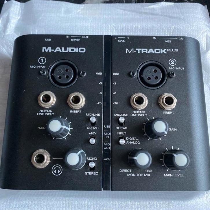 M-Audio M-Track Plus – USB Audio Interface, Muziek en Instrumenten, Midi-apparatuur, Zo goed als nieuw, Ophalen
