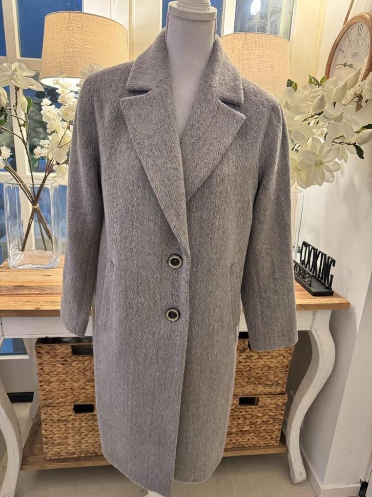 Chique, Lichtgrijze alpaca/lama-jas Comma, 36-38, ZGAN., Kleding | Dames, Jassen | Winter, Nieuw, Maat 36 (S), Grijs, Ophalen of Verzenden