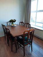 Prachtige antieke eettafel met ingelegd hout, Huis en Inrichting, Tafels | Eettafels, Ophalen, Gebruikt, 50 tot 100 cm, 100 tot 150 cm