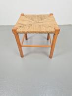 Vintage Deens papercord kruk rope stool beuk mid century '60, Gebruikt, Ophalen of Verzenden, Hout