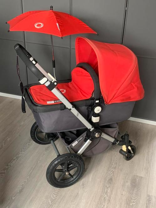 Rode Bugaboo Cameleon kinderwagen / buggy met veel extra’s., Kinderen en Baby's, Kinderwagens en Combinaties, Gebruikt, Bugaboo