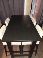 Bartafel met 4 krukken - afneembare hoezen, Ophalen, Gebruikt, 90 cm of meer, 4 krukken