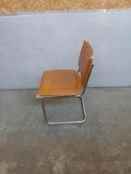 Vintage RVS Stoel - Opnieuw te Bekleden, Huis en Inrichting, Stoelen, Gebruikt, Bruin, Vintage, Ophalen of Verzenden