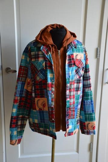 Schots geruite patchwork tussendoor jas met rits en capuchon beschikbaar voor biedingen