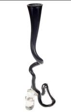 Zwarte glazen designvaas – 61,5 cm hoog, 50 tot 75 cm, Zwart, Ophalen of Verzenden, Glas
