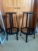 HAY Revolver barkrukken – zwart metaal – draaibaar, Ophalen, 60 tot 90 cm, Met voetsteun, Zo goed als nieuw