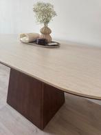 Travertin (steen) japandi ovale eettafel 180cm, Ophalen, 50 tot 100 cm, Zo goed als nieuw, Vijf personen of meer
