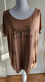 Bruin T-shirt met tekst - Maat XXL - merk Monari., Bruin, Monari, Maat 46/48 (XL) of groter, Ophalen of Verzenden