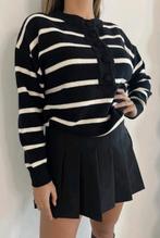 Striped button knit zwart / gestreepte trui met knopen NIEUW, Nieuw, Ophalen of Verzenden, By clara, Wit