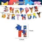 Nieuw !!  Sonic the Hedgehog banner / slinger Happy Birthday, Ophalen of Verzenden, Nieuw, Versiering, Verjaardag