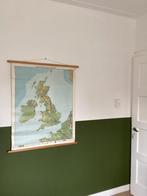 Oude schoolkaart Groot-Brittannië jaren '60, Antiek en Kunst, Antiek | Schoolplaten, Ophalen of Verzenden, Aardrijkskunde