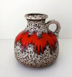 Keramiek vaas met oor lava rode strepen Lora Scheurich 3866-, Ophalen of Verzenden