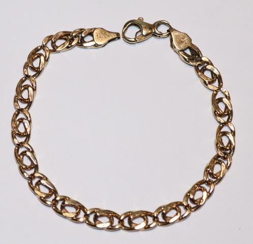 Gouden schakel armband, 14 karaat, Sieraden, Tassen en Uiterlijk, Armbanden, Zo goed als nieuw, Goud, Goud, Verzenden