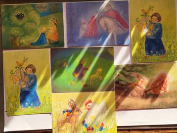 7x Vrije School JAARFEEST Tafel Kaarten  / Ansichtkaarten beschikbaar voor biedingen