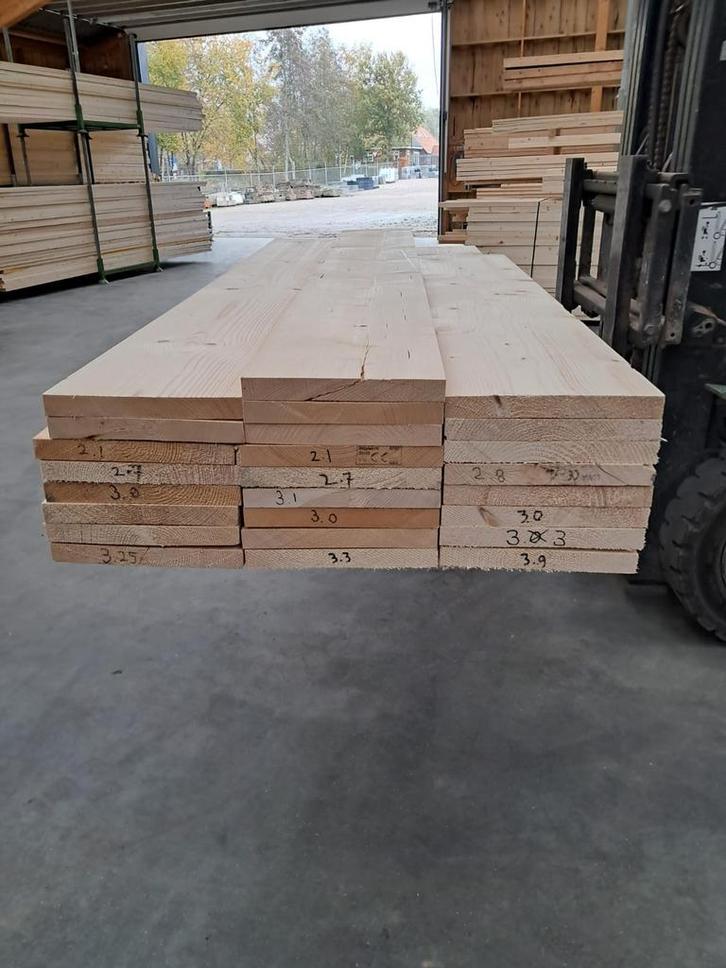 Partij vuren 3×26 en 3×27 glad zie omschrijving, Tuin en Terras, Palen, Balken en Planken, Zo goed als nieuw, Palen, 250 cm of meer