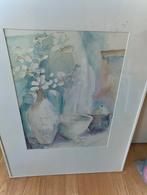 Aquarel Stilleven Gesigneerd in Lijst, Antiek en Kunst, Ophalen of Verzenden