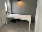 Robuuste Hardhouten Eettafel/Bureau - Wit Geverfd, Gebruikt, 200 cm of meer, Vijf personen of meer, Rechthoekig