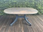 Tuintafel blauw, Tuin en Terras, Tuintafels, Ophalen, Gebruikt, Ovaal, Kunststof