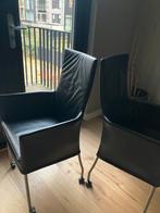 Leren eetkamer stoelen Sijben, Huis en Inrichting, Ophalen, Gebruikt, Zwart, Leer