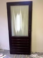 Buitendeur Mahonie met glas, Doe-het-zelf en Verbouw, Deuren en Horren, Ophalen, Gebruikt, 80 tot 100 cm, Buitendeur