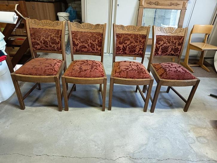 4 stoelen te koop, Huis en Inrichting, Stoelen, Zo goed als nieuw, Vier, Hout, Bruin, Ophalen