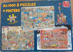 Jan van Haasteren puzzels. 3x 1000 stukjes., Hobby en Vrije tijd, Denksport en Puzzels, Ophalen of Verzenden, 500 t/m 1500 stukjes