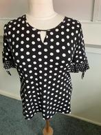 Vrolijke top/shirt polkadots, zwart/wit stippen maat XL, Verzenden, Zwart, Maat 46/48 (XL) of groter, Korte mouw