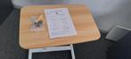 Bedtafel verstelbaar wit frame - licht bruin blad, Ophalen, Nieuw