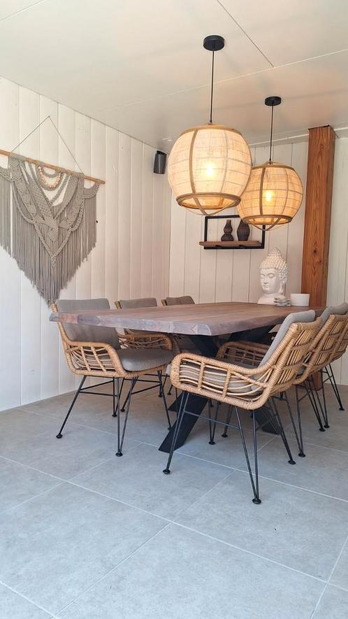Mooie massiefhouten eetkamertafel 220x100 cm, Huis en Inrichting, Tafels | Eettafels, Zo goed als nieuw, 50 tot 100 cm, 200 cm of meer