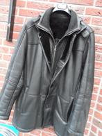 Leren heren  jas heel warm MET BONT GEVOERD, Ophalen of Verzenden, Zo goed als nieuw, Maat 52/54 (L), Zwart