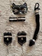 Kattenset halloween dames masker staart halsband manchet, Verzenden, Zo goed als nieuw, Accessoires