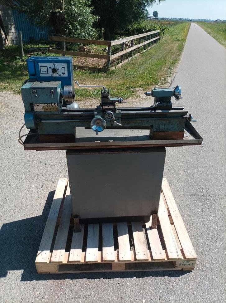 Draaibank Emcomat met div gereedschappen, Doe-het-zelf en Verbouw, Draaibanken, Metaaldraaibank, Ophalen