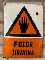 Emaille bord 'Pozor ziravina', Ophalen of Verzenden, Gebruikt, Reclamebord