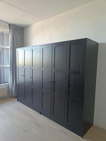 Wardrobe with 3 doors, black-brown, 117x176 cm (2 units)