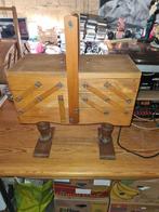 Vintage Houten Naaikist met Uitschuifbare Vakken, Ophalen