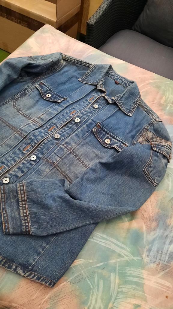 Spijkerjack Dames Maat S - Leuke Details!, Kleding | Heren, Jassen | Zomer, Zo goed als nieuw, Blauw, Ophalen of Verzenden